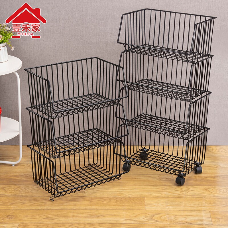 Kitchen Shelve Vegetable Rack Ground Floor Multilayer Mobile Snack Containing Layer Rack Vegetable Basket Free of perforated fruits and vegetables Contained Basket