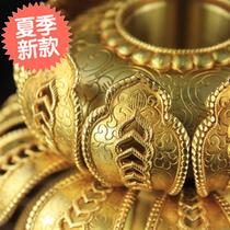 New model Hui◆Customized◆Bao pure copper hand-turned prayer wheel lotus base Tibetan style pure copper lotus double-layer base