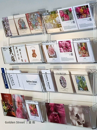 Акриловые карточки, система хранения, настенный стенд, коробка для хранения, цветочный магазин