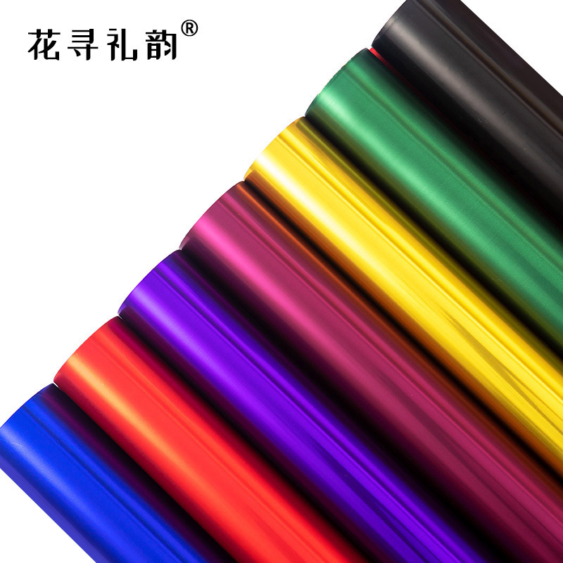 Opening flower basket platinum paper rose flower wrapping paper material gold waterproof DIY lollipop package flower paper