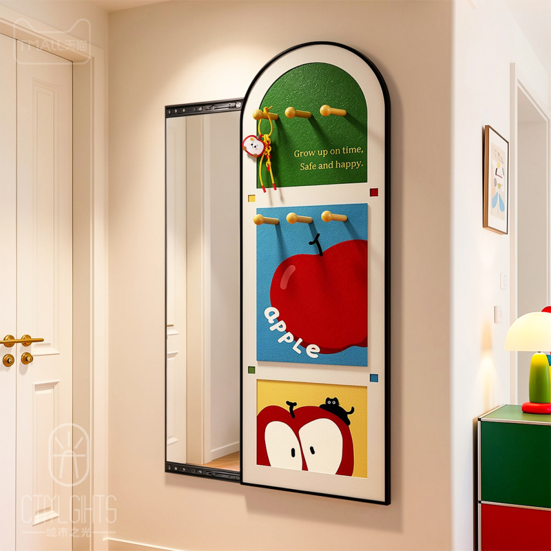 Dopamine Entrance Invisible Sliding Full-Length Mirror 2026 New Model Perforated Board Concealed No-Drill Dressing Mirror Dopamine Entrance Invisible Sliding Full-Length Mirror 2026 New Model Perforated Board Concealed No-Drill Dressing Mirror