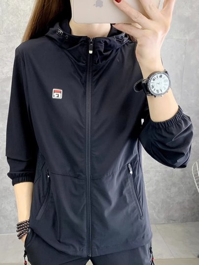 潮牌防晒服冰丝外套女2025夏季防紫外线长袖户外运动弹力连帽风衣