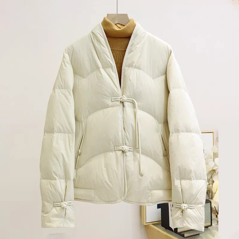 Fashionable Brand New Chinoiserie National Style Buttoned down Jacket for Women Winter High-End Light and Short Warm Small 90 Velvet Jacket Fashionable Brand New Chinoiserie National Style Buttoned down Jacket for Women Winter High-End Light and Short Warm Small 90 Velvet Jacket
