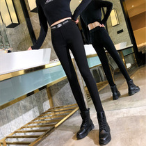 Tide brand leggings women wear 2021 autumn and winter plus velvet Korean version of high waist slim feet stretch tight magic pants