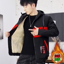 Jacket Men Winter Teenagers Add Suede Thickened Mens Cotton Winter Clothes Warm Tooling Splicing Students Autumn Winter Jackets