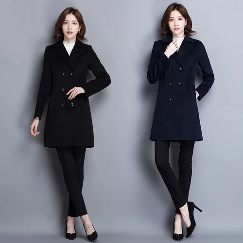 Демисезонное шерстяное пальто, утепленная куртка для работы