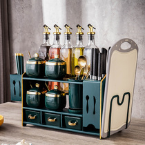 Household spice rack storage rack seasoning storage box combination kitchen countertop multifunctional seasoning tank Oil pot salt tank