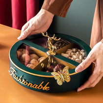 Nordic living room storage partition plate elk iron box melon seeds snack plate light luxury creative candy box dried fruit plate