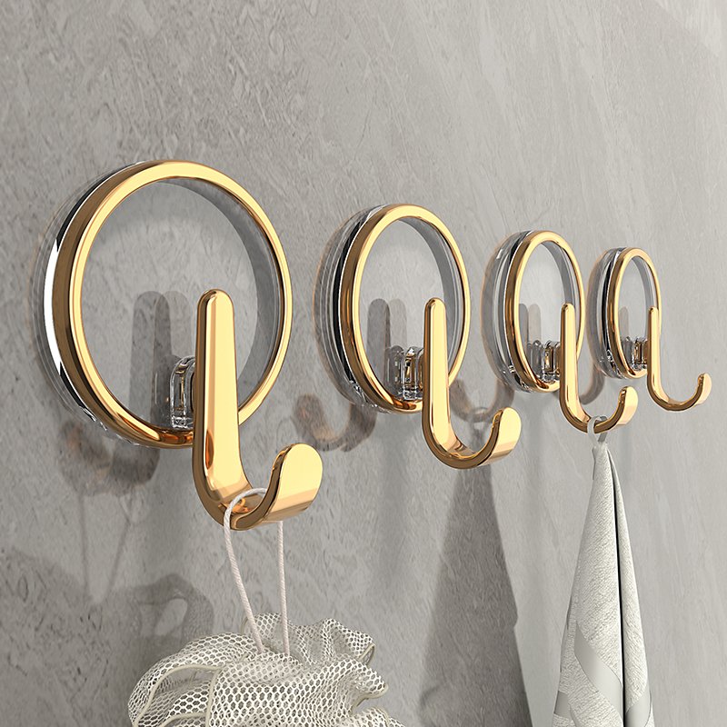 Transparent Adhesive Hooks, Strong Load-Bearing, No-Drill Sticky Hooks for Bathroom Walls, Towels, Clothes, and Shower Rooms, Traceless Adhesive