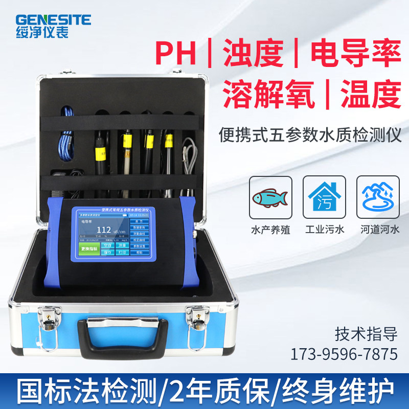 Micro-computer dissolved oxygen PH pH Turbidity conductivity temperature Five parameter electrode method detection integrated analyzer