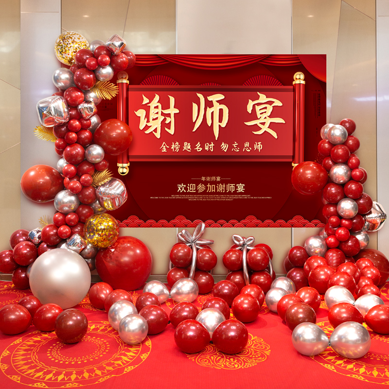 High School Graduation Sheetian Banquet Scene Arrangement Thanks To Entrainer's Further Education Banquet Decoration Junior High School Balloon Background Wall Arrangement