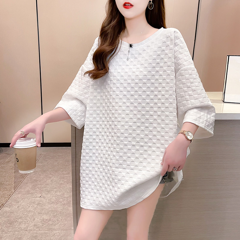 Pregnant women dress new pure color, middle and long half-sleeved T-shirt Summer Pregnant women large-size relaxed t-shirt
