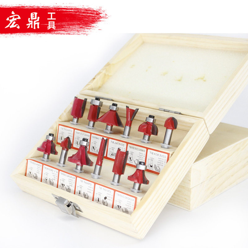 Woodworking milling cutter suit edging machine tool head electric wood milling engraving machine milling cutter edging knife 12PC 15PC cutter-Taobao