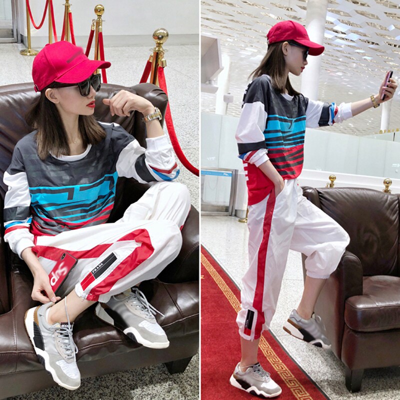 European Station Sports Suit Women Spring Autumn 2022 New Fashion Foreign Pie Long Sleeve Long Pants Casual Two-piece European Goods Tide