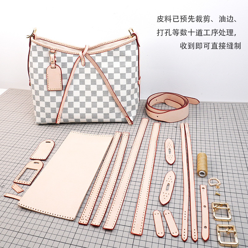 DIY Handmade Bag Genuine Leather Material Kit LAOSHU Dragon Whiskers Bag Self-Made Fabric Bag High-End Transformation Bag Semi-Finished Product