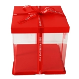 Red Festive Cake Box 4/6/8/10 дюйм однодневный двойной слой двойной слой плюс прозрачная коробка для торта на день рождения.