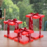 Red Festive Cake Box 4/6/8/10 дюйм однодневный двойной слой двойной слой плюс прозрачная коробка для торта на день рождения.