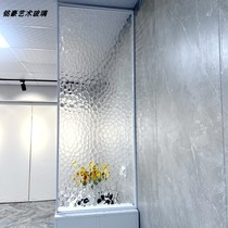 Ultra-white water cube art glass screen partition half wall glass screen partition dry and wet separation glass partition