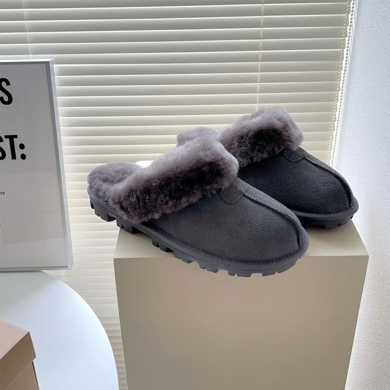 Henan Sangpo Sheepskin and Wool Integrated Closed-Toe Slippers for Women, Home Warmth, Couple's Furry Snow Boots for Men, Winter Henan Sangpo Sheepskin and Wool Integrated Closed-Toe Slippers for Women, Home Warmth, Couple's Furry Snow Boots for Men, Winter