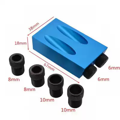 Cross-border 15deg blue woodworking oblique hole locator Woodworking drilling regulator Oblique hole limit tricuspid wood