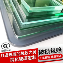 Tempered glass custom rectangular coffee table surface Round desktop dining table Round table table top paint shaped tempered glass