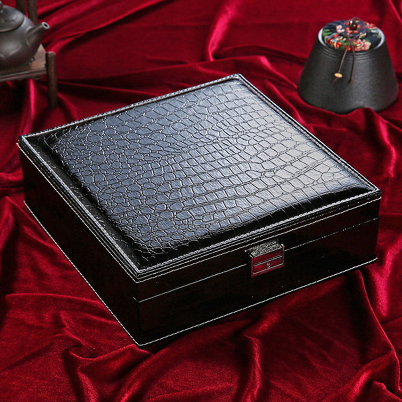 Jewelry box high-grade leather bracelet necklace earrings ring jewelry gold jewelry jewelry box exquisite storage box