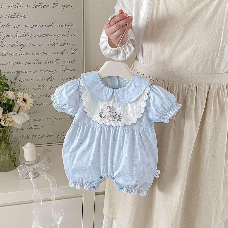 2026 New Summer Style Pure Cotton Jumpsuit Princess 100-Day Outfit Baby Summer Thin Stylish Outdoor Crawling Suit