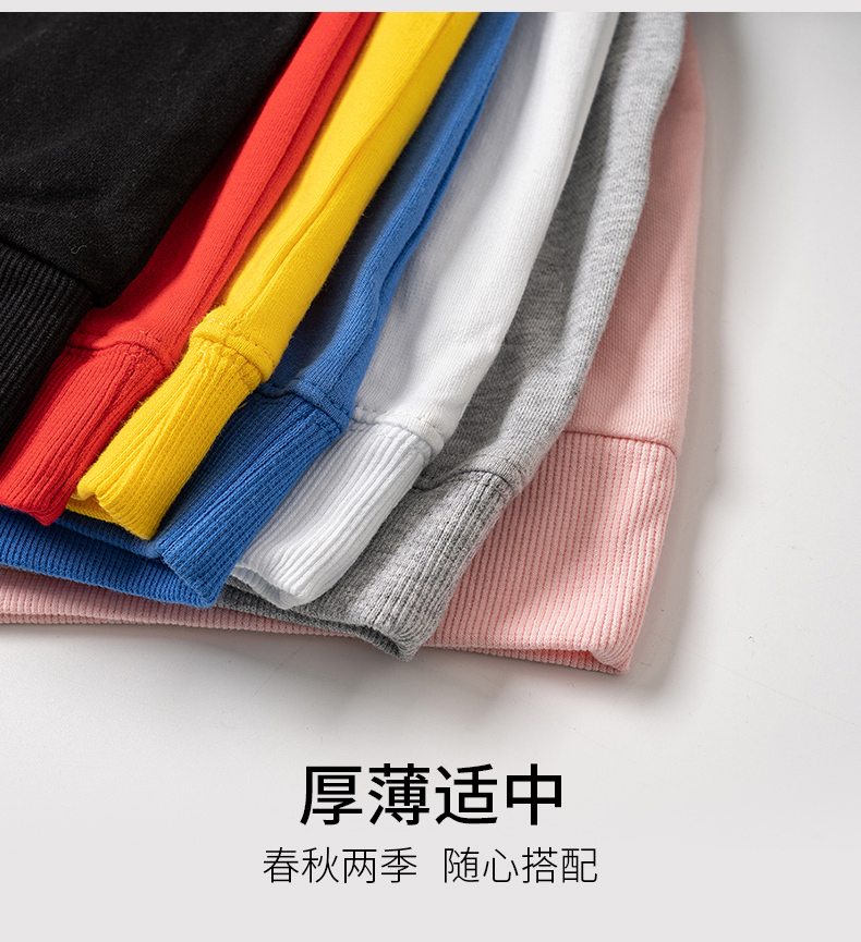 雅鹿 中大童 100%纯棉 圆领印花卫衣 宽松打底衫 图5