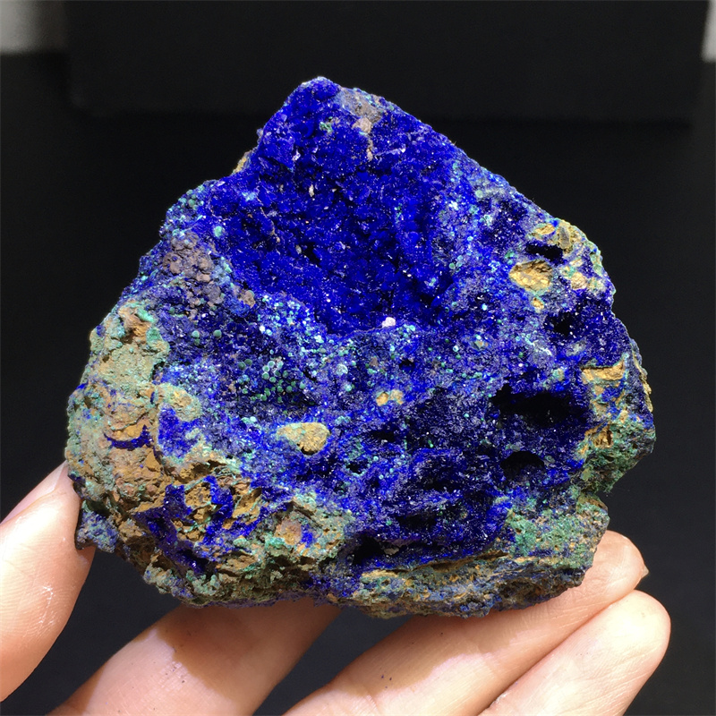 新しい青い銅鉱石マラカイト自然に形成された共生原石鉱石青い鉱物コレクションの装飾品