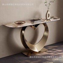 Light luxury basalt table frame base marble plate against wall table feet entry corridor porch stainless steel steel bracket