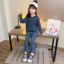 Girls autumn clothing sweater suit 20201 new fashion CUHK Knitted Broadlegged Pants Spring Autumn two sets of Korean version