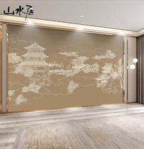 Customized new Chinese style palace hard bag embroidery living room sofa background wall bedroom bedside tea room hotel decoration hard bag