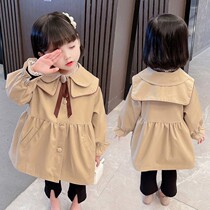 Girls autumn windbreaker coat coat 2021 new fashionable long sleeve coat female baby hooded jacket