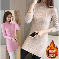 [Dày nhung mới] Phiên bản mới của mùa thu và mùa đông Hàn Quốc thời trang mới của phụ nữ áo len đáy dài - Áo len