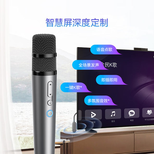Hongmeng Zhixuan Chunmai smart karaoke microphone double wireless receiver car microphone suitable for world-class cars