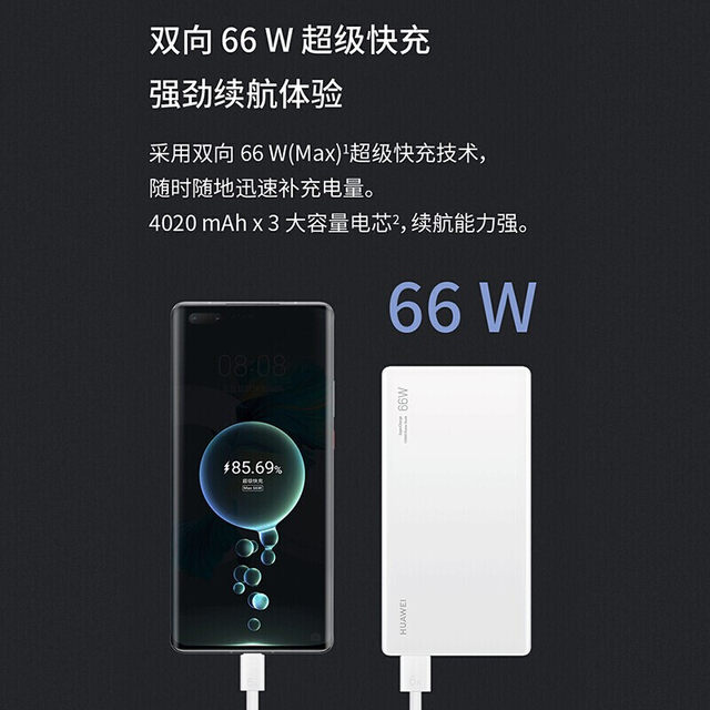 New National Standard 3C Certification Huawei Original 66W Power Bank with Dual-Way Super Fast Charging 12000Mah Portable Mobile Power Supply Suitable for Use on Airplanes, Compatible with Mate70 Official Flagship Genuine Product