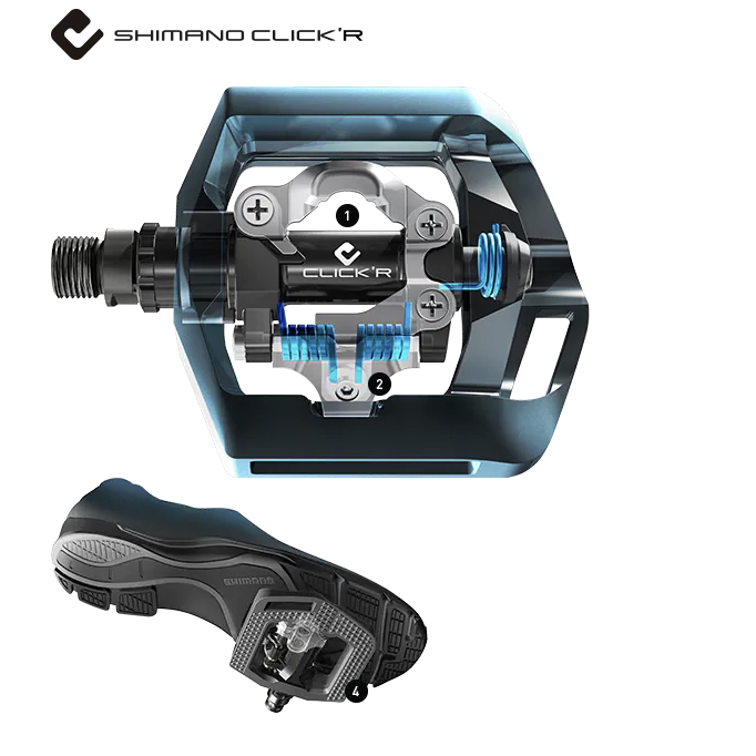 Shimano Dual-Purpose Flat Platform Pedals Shimano T421 Mountain Bike Touring Mountain Bearing Pedals