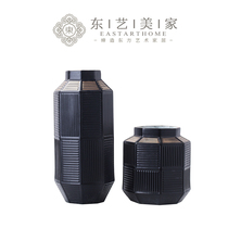 Italian light luxury ceramic vase decoration creative design New Chinese model room Living room dining room vase soft decoration