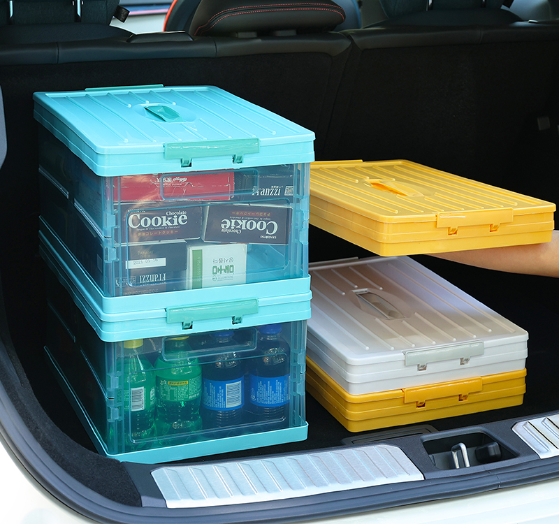 Car trunk storage box plastic folding storage box household storage box clothing snack transparent storage box