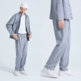 Дизайнерские трикотажные эластичные штаны для отдыха, эластичная талия, свободный прямой крой