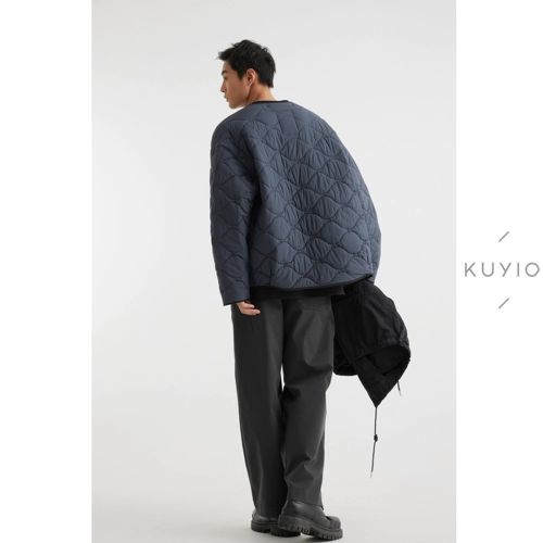 KUYIOU/Съемная хлопковая куртка на подкладке из тыквы, 3-сторонняя одежда, свободная хлопковая куртка с воротником-стойкой M65 для мужчин