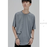 Сильная скручиваемая имитация уксусной кислоты Kuyiou/Lieed Living Page Page Plag Plugul Destave Dreshate Sworty Round Neck -Share T -Fish Male T21