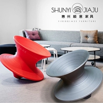 Fiberglass shopping mall seat outdoor childrens amusement park 360-degree rotating gyro chair tumbler net red leisure chair