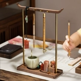 张小凤 Fengyin подвесной держатель для кистей для письма из массива дерева, креативный новый кабинет китайской каллиграфии, четыре сокровища, держатель для ручки из орехового дерева, подвесная стойка в стиле ретро, ​​высококачественный свет, роскошный древний стиль, канцелярские принадлежности для начинающих, украшения для хранения из дерева черного ореха