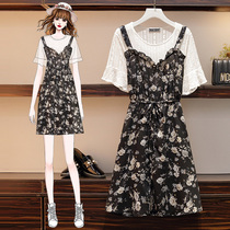 Maternity dresses spring and summer 2020 new foreign style fake two maternity dresses summer skirts trendy personality hot mom dress