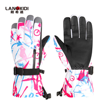 Longhidi winter warm riding ski gloves windproof cold men and women touch screen gloves cycling motorcycle thick