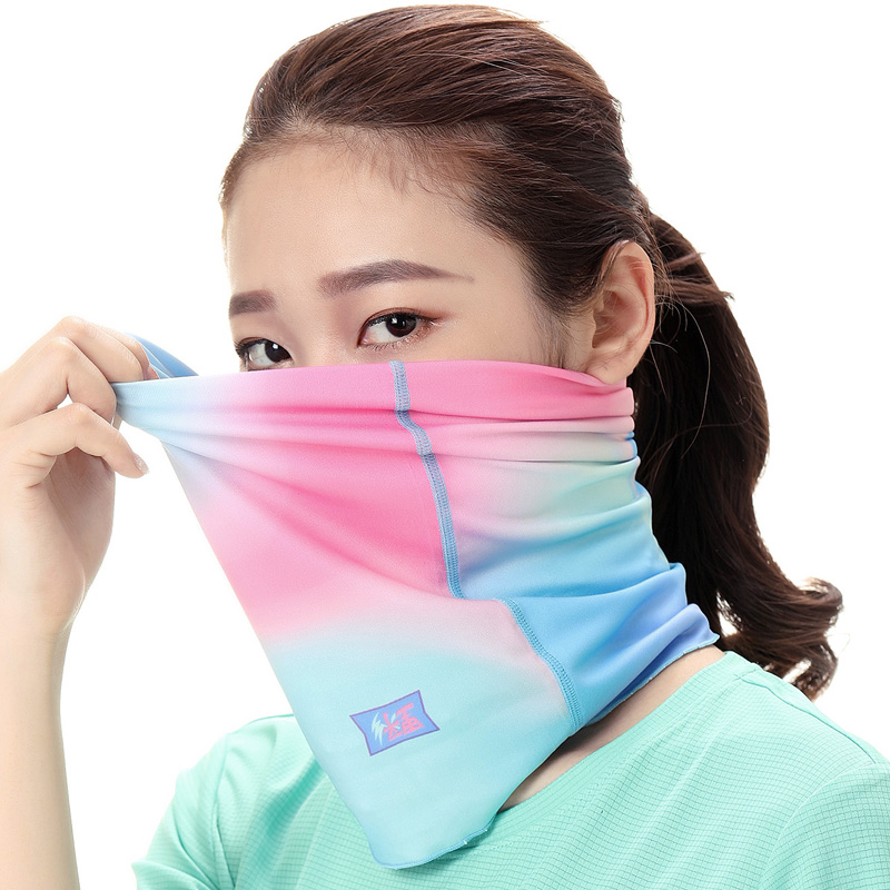 Longshidi outdoor riding headscarf sunscreen anti-UV walled neck covered ice silk face towel for men and women