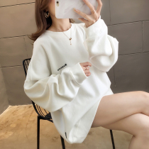 oversize hoatless sweatshirt women thin spring and autumn new 200kg fat mm size loose slim long sleeve top