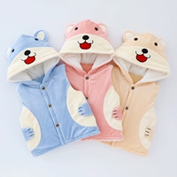 Детский удерживающий тепло жилет, стеганая осенняя шапка, демисезонный комбинезон для новорожденных для девочек, куртка, увеличенная толщина