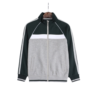 儿童棒球服外套女男童立领拉链衫墨绿色英伦风春秋小学生校服套装